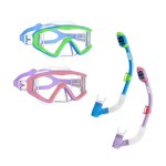 Aegend Snorkeling Gear for Kids, Youth Snorkel Set Dry Snorkel Enhanced Anti-Leak Anti-Fog Technolog, Diving Mask with Panoramic View and Adjustable Strap for Scuba Diving Swimming (Blue & Purple)