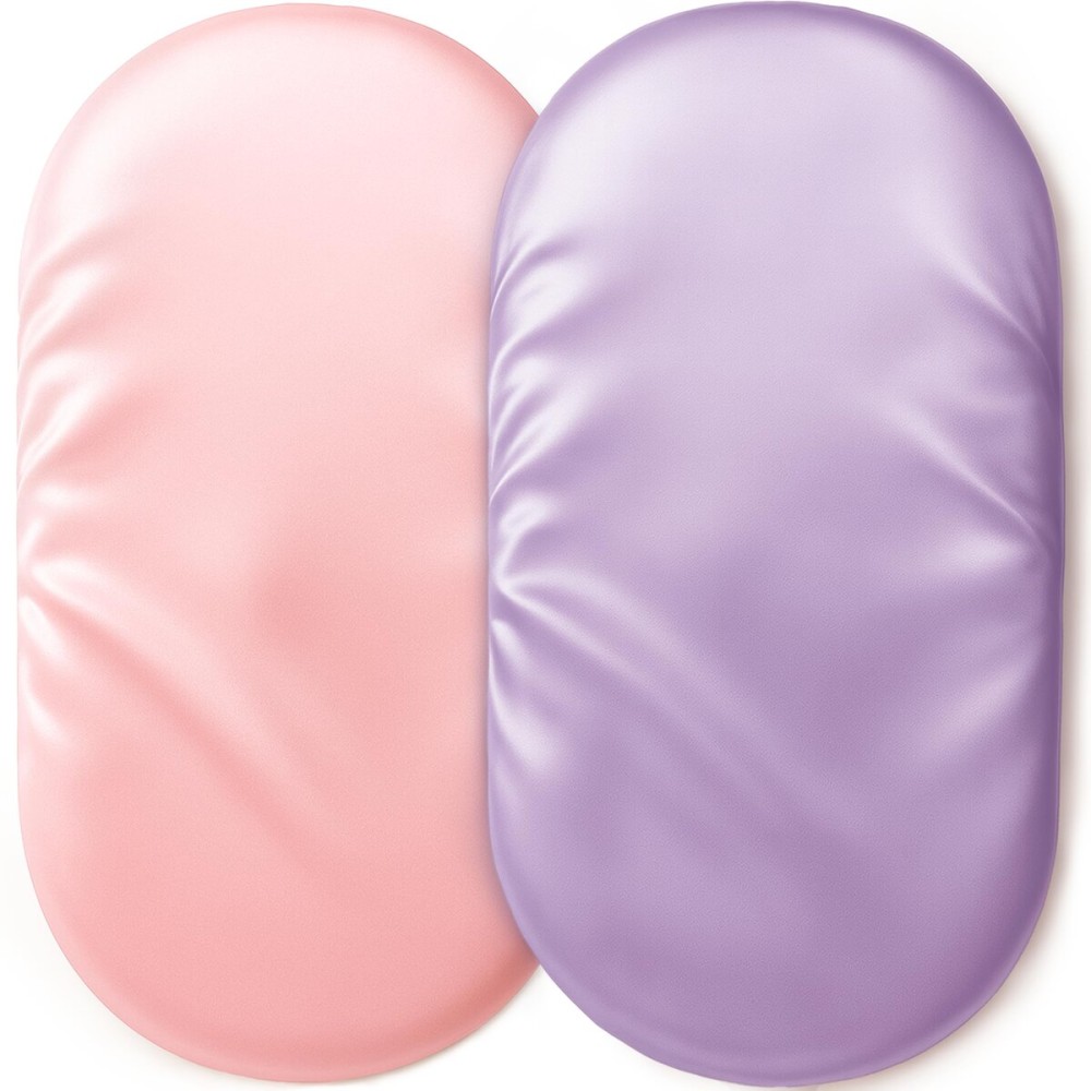 Satin Bassinet Sheet, Great for Baby Hair, Soft Silk Feeling Sheet for Cradle Bassinet Mattress Pad, for Girls Gift Newborn and Infant(Pink & Purple)