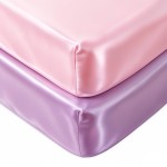 Pro Goleem Satin Pack and Play Playard Sheet, Fitted 2 Pack Great for Baby Hair Silky Feeling 27x39 Inch Playard Mattress Cover Portable Mini Crib Sheet for Girls(Pink & Purple)