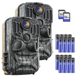 DEATTI 2 Pack Trail Camera 48MP 4K: Game Camera with Night Vision Motion Activated for Wildlife Deer Outdoor 0.1s Trigger Time