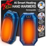 AI Hand Warmers Rechargeable 2 Pack, Portable Electric Hand Warmers Reusable, AI Hand Warmer for Outdoor Indoor Working Studying Camping Hunting Golf Pain Relief Game, Warm Gifts for Men Women Kids