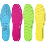 Sintege 3 Pairs Breathable Shoe Insoles Inserts Soft Cushioning Double-Layer Latex Foam Perforated Replacement Insoles for Men 7-11 Woman 2-8 (Rose Red,Fluorescent Green,Yellow)