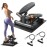 Niceday Twist Stepper for Exercise at Home, Mini Stair Stepper with Resistance Bands at Home Workout Equipment with 300LBS Loading Capacity, Hydraulic Fitness Stepper with LCD Monitor Gray with Mat