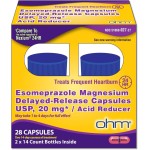 Ohm Esomeprazole Magnesium Delayed Release Capsules 20mg - Frequent Heartburn & Acid Reflux Relief, 24 Hour Chest & Stomach Acid Reducer (4 Weeks of Supply, 28, Count)