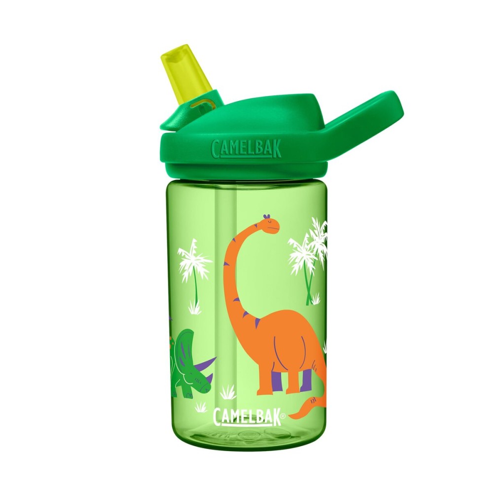 CamelBak Eddy+ Kids Bite Valve Straw Tritan Renew Water Bottle Dinosaur Island, 14oz
