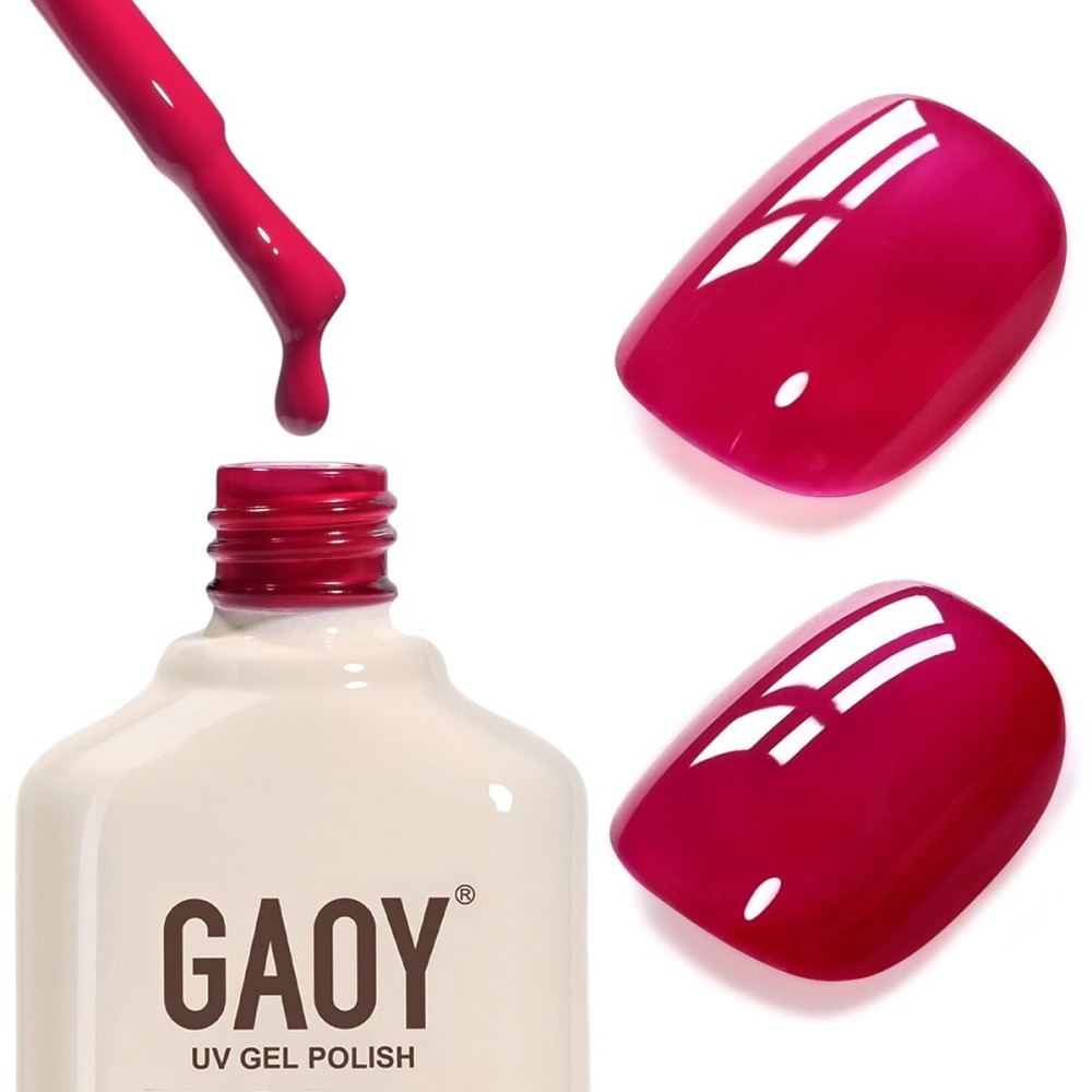GAOY Red Gel Nail Polish, 16ml Soak Off Gel Polish, UV Light Cure for Nail Art DIY Manicure at Home, 4159 Midnight Rose