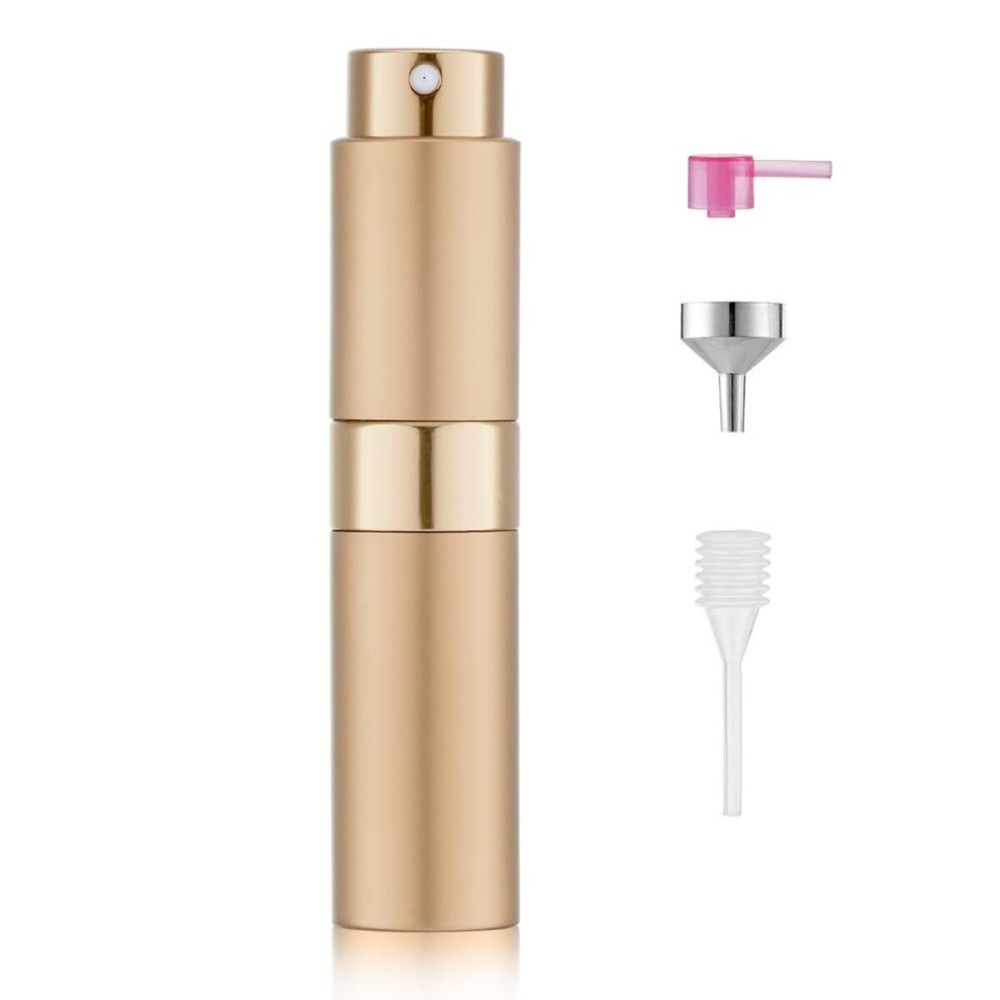 LISAPACK 8ML Atomizer Perfume Spray Bottle for Travel, Empty Refillable Cologne Dispenser, Portable Sprayer (Rose Gold)
