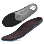 VALSOLE 250+lbs Winter Thermal Wool Insoles for Men Women,Plantar Fasciitis Orthotics Insert,for Flat Feet,High Arch,Foot Pain,Standing All Day Boot Work Shoe Warm Insoles(236mm)