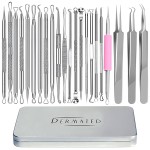 22 Pcs Pimple Popper Tool Kit 410 Stainless Steel Blackhead Remover Tools, Pimple Extractor Tool Kit for Blackheads, Blemish, Comdone, Acne, Zit, and Whiteheads for Face & Nose