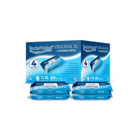 TenderProtect Original XL Premium Adult Wipes (200 Ct), Extra-Large 9x12 Wet Wipes with Aloe, Wash Cloths for Babies & Elderly, Incontinence, Hands & Body Cleaning
