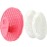 INNERNEED Food-Grade Silicone Body Scrubber Gentle Cleansing Brush with Exfoliating Net Sponge Bath Scrubbing Washcloth Case, More Hygienic and Well Lather (Pink Set)
