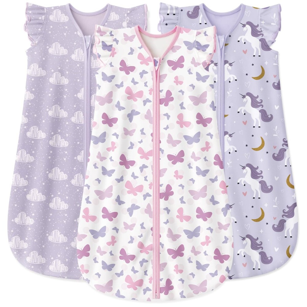 Yoofoss Baby Sleep Sack 12-18 Months Wearable Blanket for Babies 100% Organic Cotton 2-Way Zipper TOG 0.5 Toddler Sleeping Sack 3 Pack, Comfy Lightweight Sleep Sacks