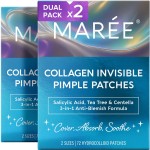 MAREE Invisible Pimple Patches 2 PACK - Clear Pimple Patches for Face - Hydrocolloid Acne Patches Anti Blemish - Zit Stickers for Face - Parches Para Acne - Pinple Zit Pimple Stickers - 144 Dots