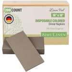SimuLinen Pewter Linen Feel Disposable Dinner Napkins - Cloth-Like, Kosher Single-Use, Soft, Absorbent, for Parties and Weddings, 16x16, Box of 300