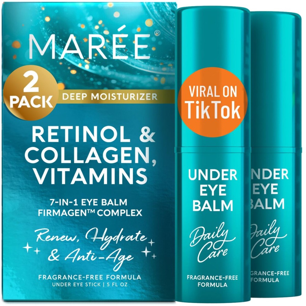 MAREE Under Eye Balm Stick with Retinol & Ceramide Complex 2 PACK - Facial Moisturizer - Under Eye Stick, Anti Wrinkle Hydrating Face Skincare