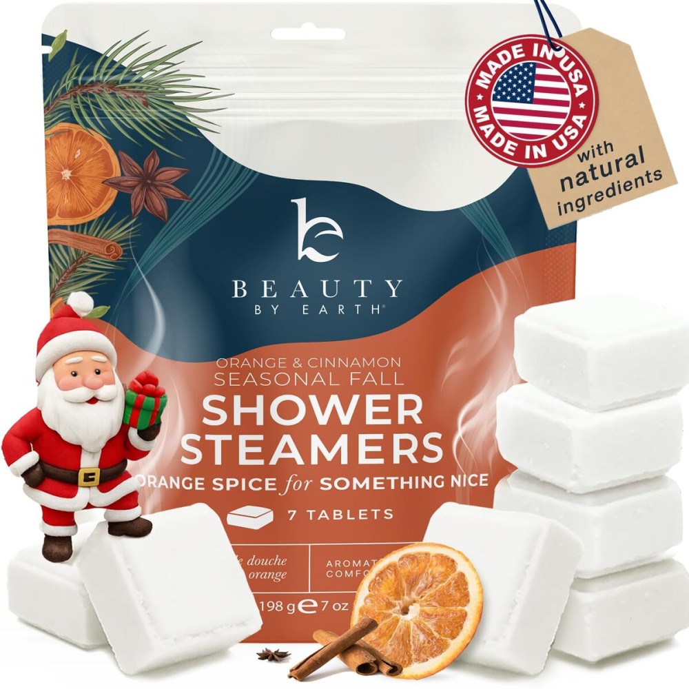 Shower Steamers Aromatherapy - USA Made with Orange & Fir Essential Oil, Boo Basket Stuffer, Fall Relaxation Gifts for Women & Men, Self Care Spa Day Essentials, Large Shower Tablets