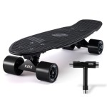 KMX Skateboard 22 Inch, Classic Cruiser Skateboard for Beginners and Advanced Skaters, Mini Cruiser Board for Boys, Girls, Kids, Students, Adults, Teens Penny Board(22 Black Pro)