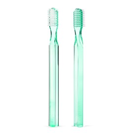 Supersmile New Generation 45 Long Toothbrush, 2 Pack - Angled Brush for Optimal Gumline Cleaning and Precise Control - Visibly Healthier Gums - Green