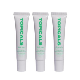 Topicals Slick Salve Mint Glossy Lip Balm | Soothes Discomfort, Strengthens Barrier & Provides Lasting Hydration & Relief | Vegan, Paraben-Free Formula w/Hyaluronic Acid (3 Pack, 0.5 Fl Oz Each)