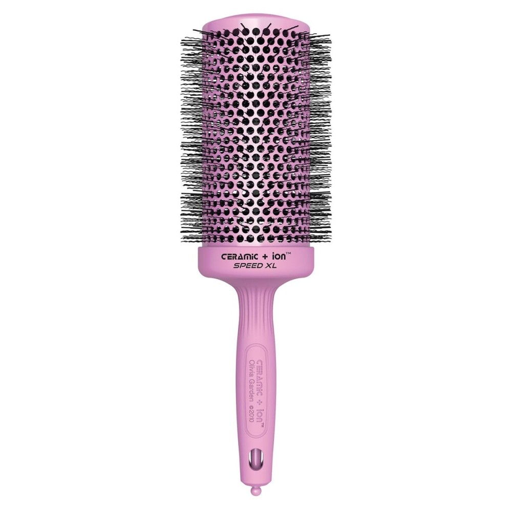 Olivia Garden Ceramic + Ion Speed XL - Extra-Long Round Thermal Hair Brush - Not Electrical - Professional Blowout Brush for Normal to Thick Hair - 4 1/4 - Diameter Barrel - 715-CIXL65BL