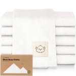 Organic Burp Cloths Baby Boy, Girl - 6-Pack Large Cotton Burping Cloths for Babies, Spit Up Rags, Super Absorbent, Ultra Soft Newborn Rag, Gender Neutral, Machine Washable, Durable (Soft White)