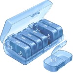 AUVON XL Weekly Pill Organizer 2 Times a Day, AM PM Pill Case with One-Side Large Opening for Easy to Use, Pill Box 7 Day Travel Medication Organizer for Medications, Vitamins, Fish Oils, Supplements