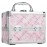 FRENESSA Makeup Train Case Portable Makeup Case Organizer Cosmetic Box Make Up Box Makeup Organizer Cases with Mirror Locking Nail Kit Organizer Travel Case Pink Plaid