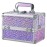 Joligrace Makeup Train Case Makeup Case Organizer Portable Cosmetic Box Storage with 2 Trays Mirror Locking with Keys Make Up Travel Case Nail Kits Traveling Makeup Box Shiny Purple