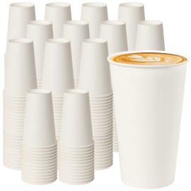 YEEHAW 16 oz 500 pack Disposable Paper Coffee Cups, Disposable Paper Cups for Hot Beverage Drinking, White Hot Cups Suitable for Party, Picnic, Travel, and Events