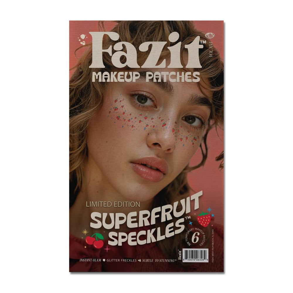 Fazit Makeup Patches - Superfruit Speckles - Glow Up Make-Up Patches - Cute Glitter Makeup Accessories for Women - Cosmetic Glitter for Face
