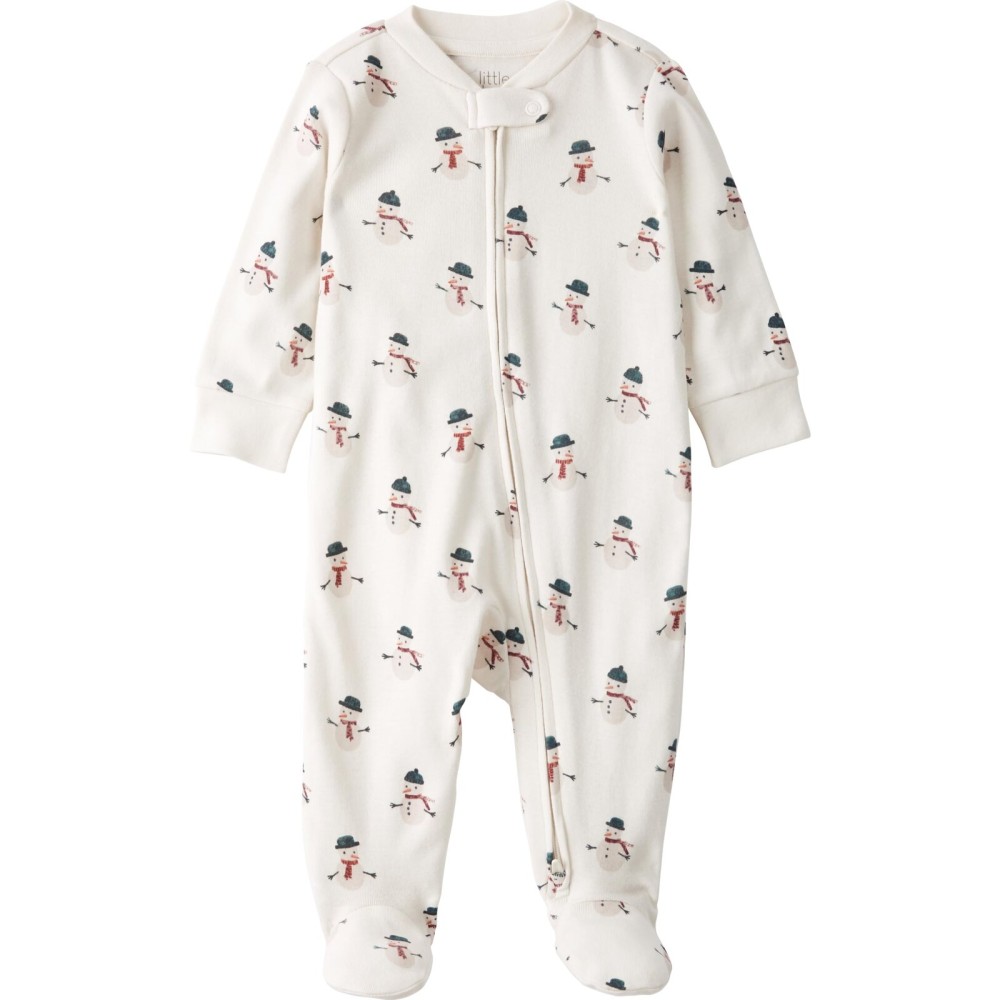 little planet by carter\'s Neutral Sleep and Play made with Organic Cotton, Snowman, 9M