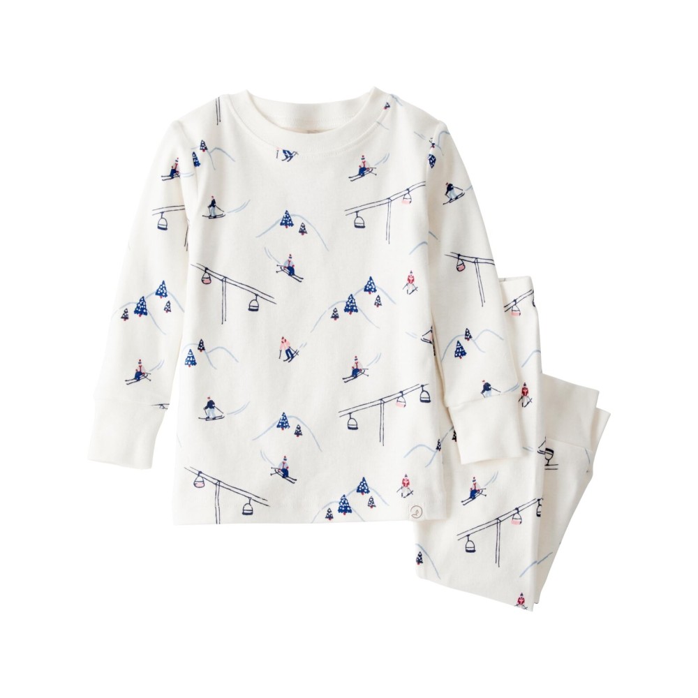 little planet by carter\'s Neutral 2-piece Pajamas made with Organic Cotton, Snowy Slopes, 3T