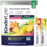 Kinderlyte Electrolyte Powder for Kids and Adults - Variety Pack Drink Mix Hydration Packets 28 Count, No Artificial Sweeteners or Flavors, No Synthetic Dyes, Vegan, Non-GMO, Gluten-Free