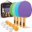 PRO-SPIN Ping Pong Paddles - High-Performance Set with Premium Table Tennis Rackets, 3-Star Ping Pong Balls, Compact Storage Case (4-Player Set, Purple/Blue/Mint/Green)