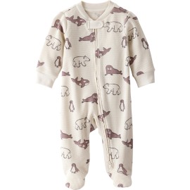 little planet by carter\'s Neutral Sleep and Play made with Organic Cotton, Artic Friends, 9M