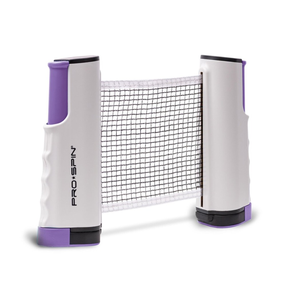 PRO-SPIN Retractable Ping Pong Net - 72 Table Tennis Net with Clamps | Portable Ping Pong Net for Any Table | Includes Custom Mesh Storage Bag | Replacement Table Tennis Net Posts (Purple)