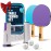 PRO-SPIN Portable Ping Pong Set with Retractable Ping Pong Net for Any Table, All-in-One Table Tennis Set with Ping Pong Paddles, Balls & Case, Table Top Family Game (2-Player Set | Purple/Blue)