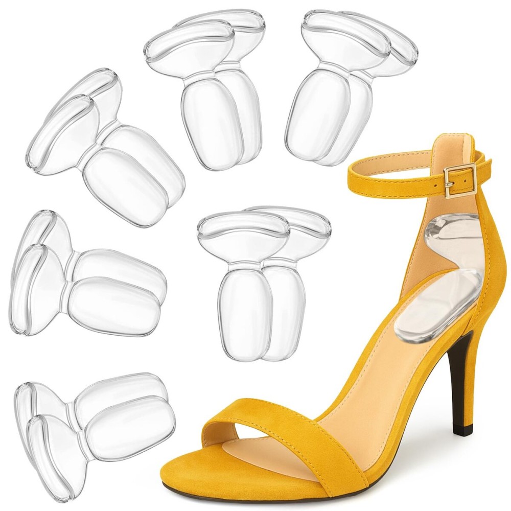 ONUEMP Heel Pads for Shoes, Silicone Shoe Inserts for Women High Heel Protectors Grips, Comfort Foot Pad Cushions for Pain Relief, Shoes Too Big, Blister Prevention (Clear)