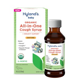 Hyland\'s Baby Organic All in One Daytime Cough Syrup + Immune Support with Elderberry, Vitamin C & Zinc, 4 Fl Oz