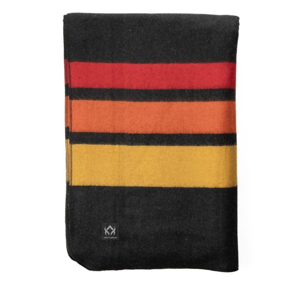 Arcturus Rainier Wool Blanket - Warm, Heavy, Washable, Bed Blanket | Great for Home & Camping (Sunset Peak, King)