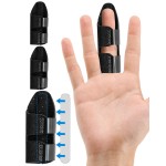 TAROYQASUL Finger Splint 3 Pack Black, Large Size Broken Finger Brace Splint for Arthritis to Straighten Ring Thumb Pinky Pointer Finger Support for Adults