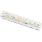 Sukuos Medium Large Weekly Pill Organizer - 7 Day Daily Pill Box, Easy-to-Open Medicine Container with Silkscreen & Clear Lid for Vitamins, Fish Oils or Supplements White