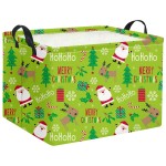 HIYAGON Rectangular Christmas Basket Fabric Storage Bin Storage Boxes,Collapsible Storage Basket for Clothes,Books.Shelves Basket(Green Christmas)
