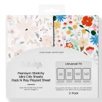 TotAha Buttery Soft Mini Crib Sheets Girl, Floral Pack N Play Mattress Sheets Hypoallergenic, Premium Jersey Playrad Sheets, Pink Flower Graco Pack and Play Sheets Fitted 2 Pack