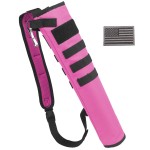 KRATARC Archery Lightweight Back Arrow Quiver Dual Use Foldable Compact Hip Arrows Bag with Molle System Hanged for Target Shooting (Pink, Hold 12~18 arrows