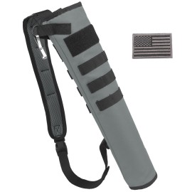 KRATARC Archery Lightweight Back Arrow Quiver Dual Use Foldable Compact Hip Arrows Bag with Molle System Hanged for Target Shooting (Grey, Hold 12~18 arrows