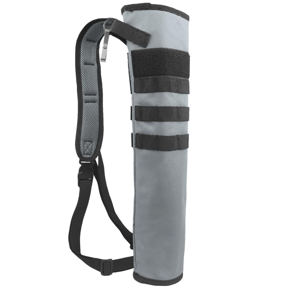 KRATARC Archery Lightweight Back Arrow Quiver Dual Use Foldable Compact Hip Arrows Bag with Molle System Hanged for Target Shooting (Grey, Hold 18~24 arrows