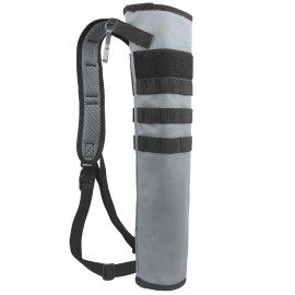 KRATARC Archery Lightweight Back Arrow Quiver Dual Use Foldable Compact Hip Arrows Bag with Molle System Hanged for Target Shooting (Grey, Hold 18~24 arrows