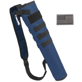 KRATARC Archery Lightweight Back Arrow Quiver Dual Use Foldable Compact Hip Arrows Bag with Molle System Hanged for Target Shooting (Blue, Hold 12~18 arrows