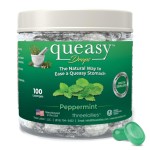 Three Lollies Queasy Drops - Natural Peppermint Flavor - Relief from Chemotherapy Nausea & Travel Sickness - Alleviates a Dry Mouth - Non-Drowsy - Natural Ingredients - 100 ct